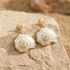 Ozean Weiß Muschel Muschel Anhänger Ohrring Für Frauen Einzigartig Drahtgewickelt Muschel Seestern Hängende Ohrringe Sommer Strand Urlaub Schmuck