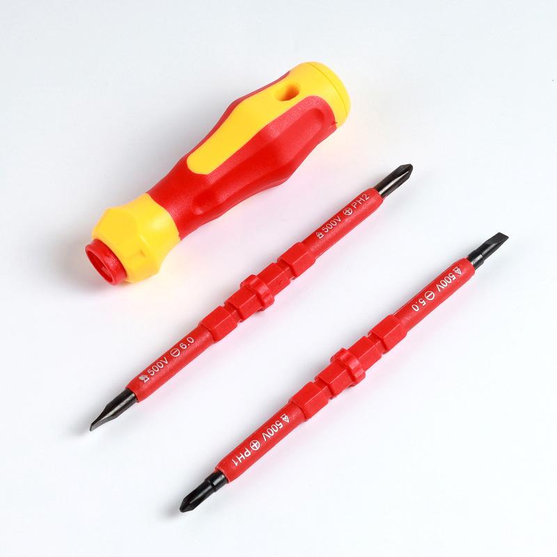 3/14 In 1 Isolierter Schraubendrehersatz Mehrzweckschraubendreher Elektriker Schlitz-Kreuzschlitz-Schraubendreher-Bit Werkzeugsatz Set Neu
