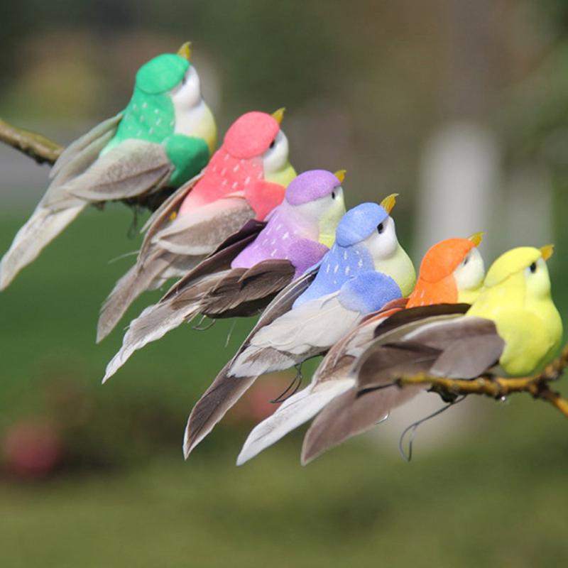 1X falešná simulace ptáků s umělým peřím Dove Feather Decor Decoration Ornament