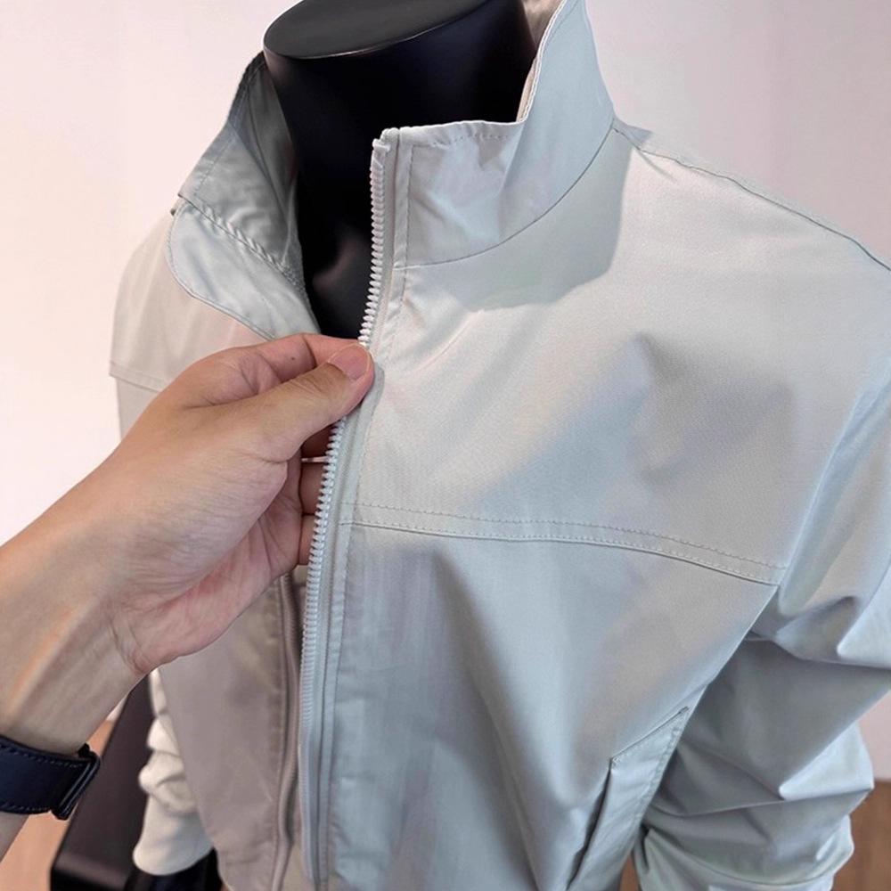 Bomber Schulter Bomberjacke Herren Herbst Neu Amerikanisch Drei-Schutz Stehkragen Kurze Jacke Werkzeugjacke