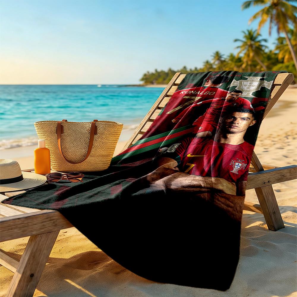 Asciugamano da Spiaggia Cristiano Ronaldo Asciugatura Rapida Morbido Microfibra Confortevole Leggero Portatile per Nuoto, Spiaggia, Campeggio, Viaggio, Accessori da Spiaggia, Palestra