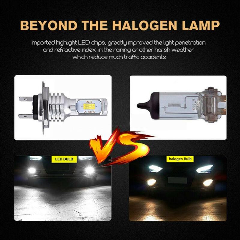 Dustproof LED Headlights Replacement Parts Set Car Auto 2Pcs H7 8000LM