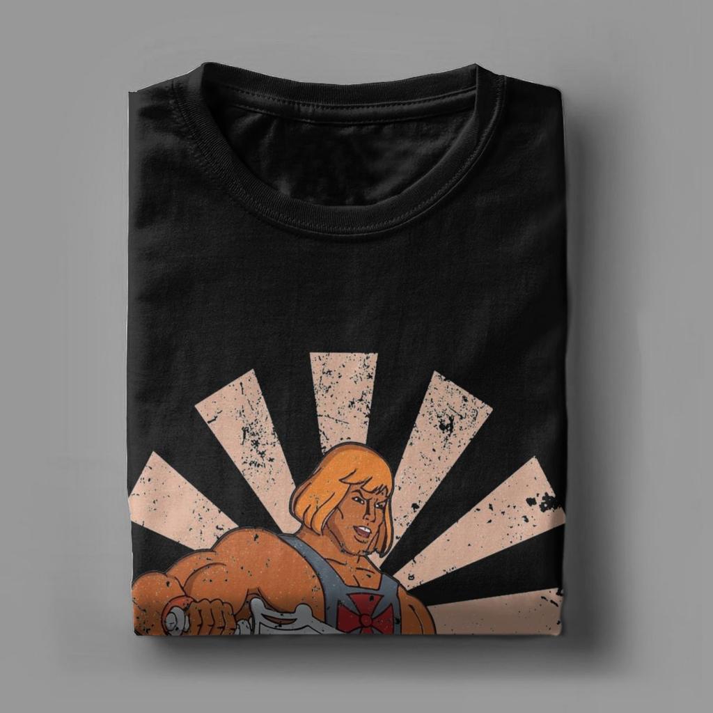 Vintage He Man Retro Japanese T-Shirts Men Round Neck Cotton T Shirts Short Sleeve Tee Shirt Classic Clothes