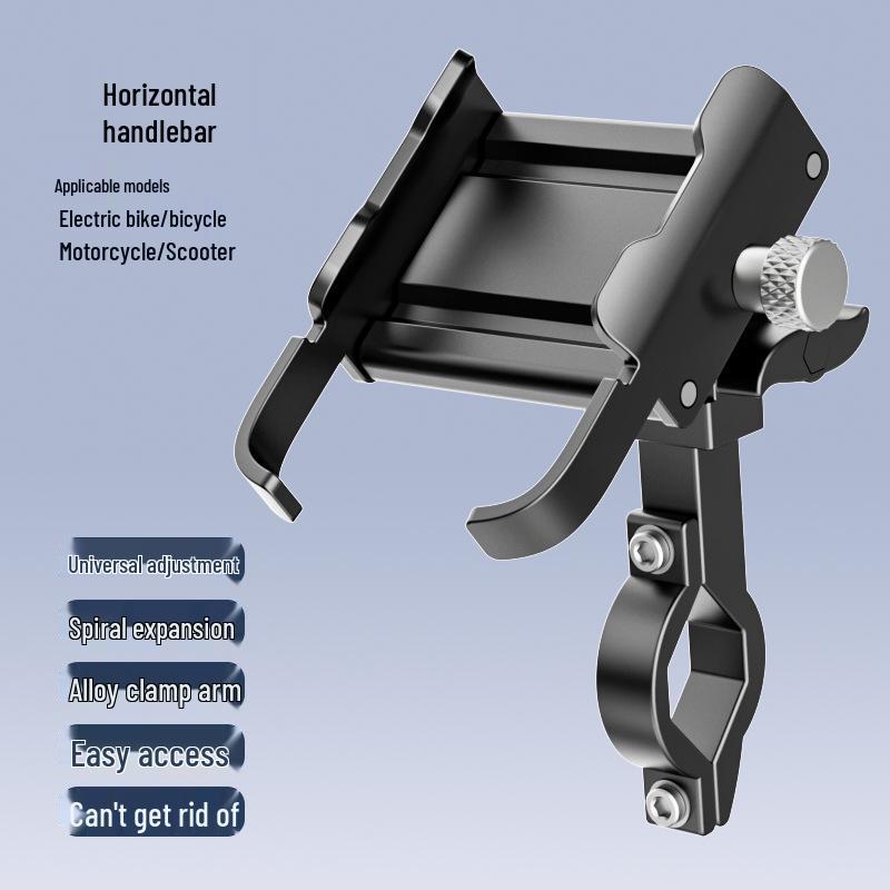Aluminum Alloy Phone Holder for Bikes and Motorcycles - Shockproof, Anti-vibration, Ideal for Food Delivery Riders.