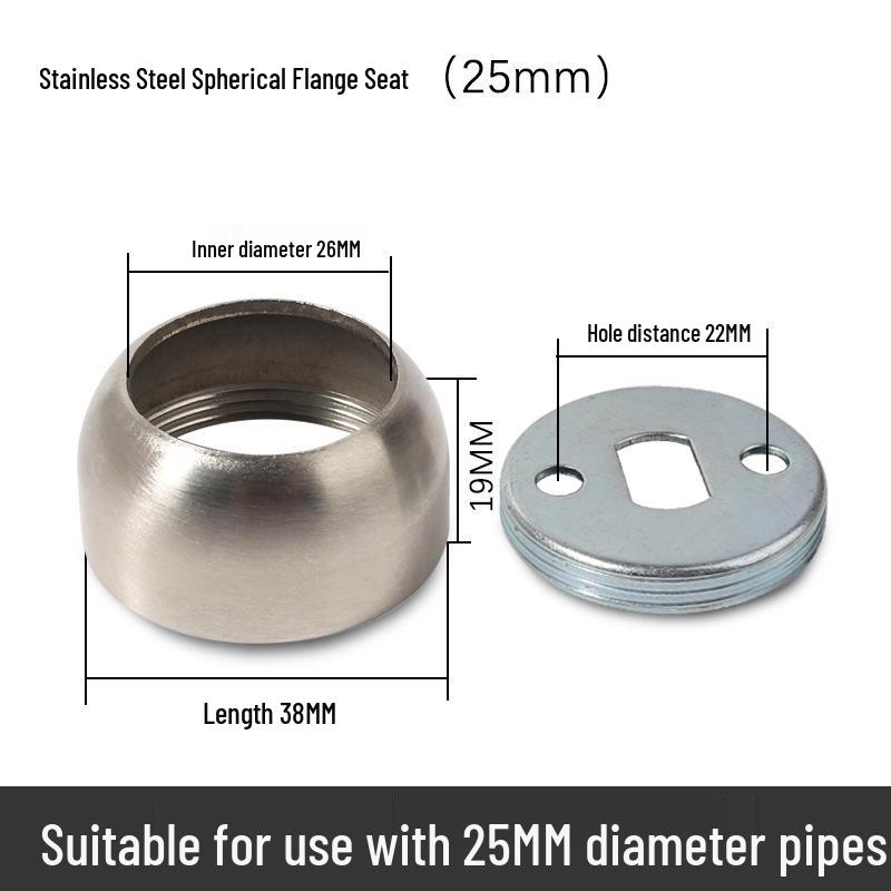 Ronggu Stainless Steel High Foot Flange Base for Clothes Rods, Towel Tubes, and Curtain Rods