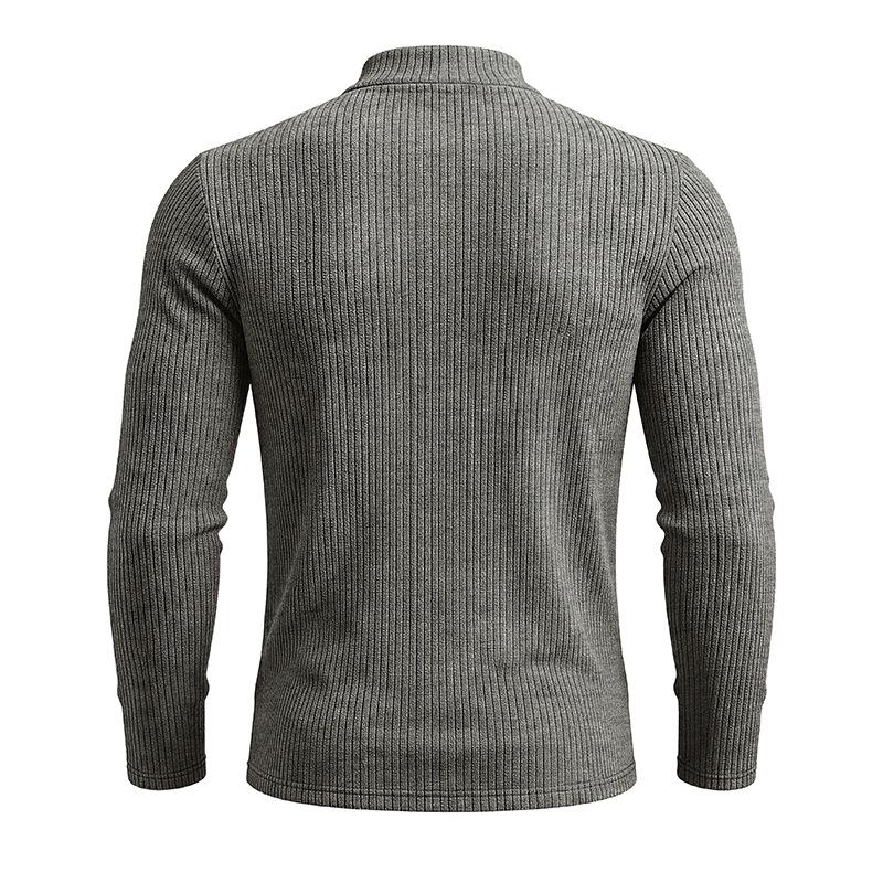 Men's Thermal Mock Neck Knit Sweater Casual Ribbed Pullover Tops for Fall Winter Daily Wear Streetwear Slim Fit Knitwear