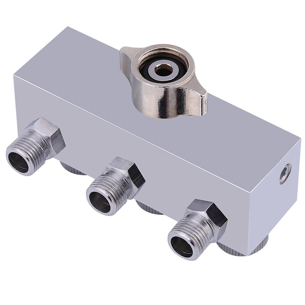 3 Way Airbrush Air Hose Splitter Adjust Air Regulation Valve Knob