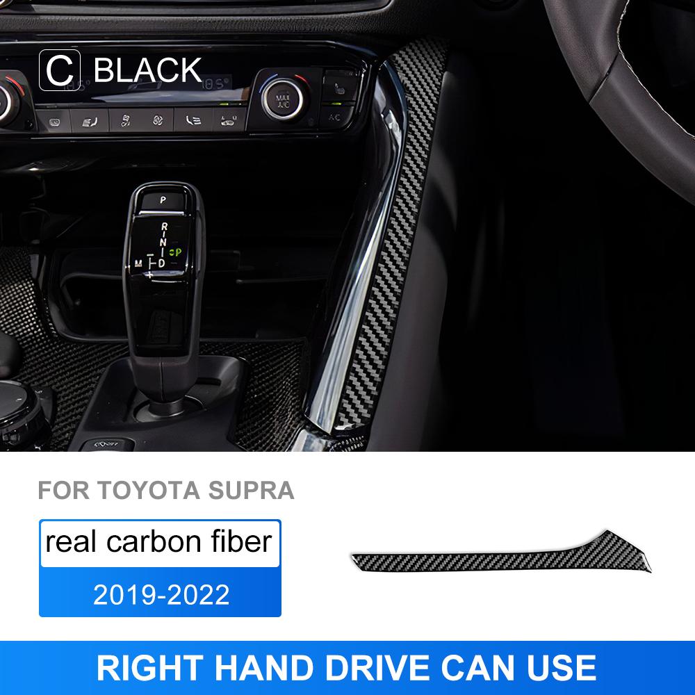 Real Carbon Fiber Sticker For Toyota Supra GR A90 A91 MK5 -  2024 2025 Car Gear Side Strip Interior Trim Accessories