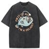 Men's Short Sleeve T-shirts Casual Loose Summer Holiday Fish Printed Harajuku Korean Tees Oversized Round Neck Tunics