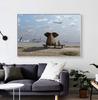 Kreatywny słoń morze zachód słońca Modern Art Home Decoration obraz na płótnie Wall Art obraz dekoracja ścienna w tle