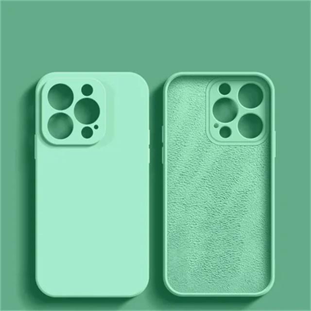 Liquid Silicone Case For iPhone 16 15 14 11 13 Pro Max Plus Soft Cases Shockproof Bumper Cover Phone Accessories