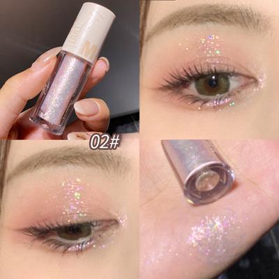 Flüssiger Lidschatten, feine Glitzerflocken, glitzernde Perlmutt-Seidenraupen-Hochglanz-Tropfen-Lidschatten-Flüssigkeit