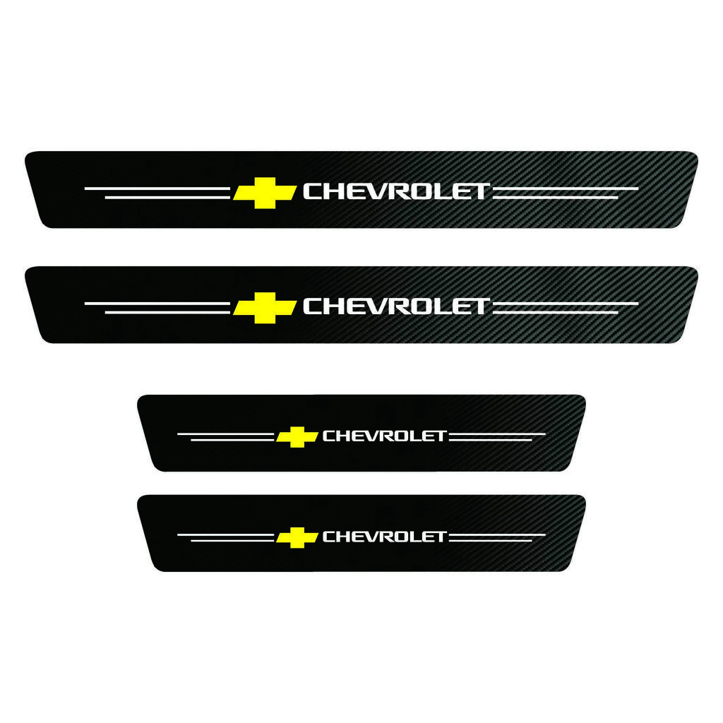 High-quality Carbon Fiber Car Door Sill Protector Sticker For Chevrolet Spark Captiva Cruze Tracker Epica Nubira Malibu Optra