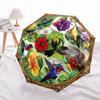 1 PC Automatic Folding Umbrella - Hummingbirds Pattern, Portable & Foldable Design with 8 Ribs, Christmas Birthday Gifts
