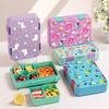 1100Ml Cartoon Printed Lunch Box Microwavable Bento Box Halloween Interlayer Leakproof Storage Box Hermetic Containers Students