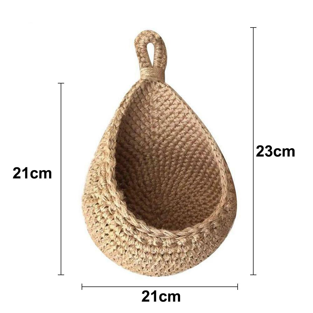 Kitchen Woven Basket Hanging Storage Baskets Cotton Rope