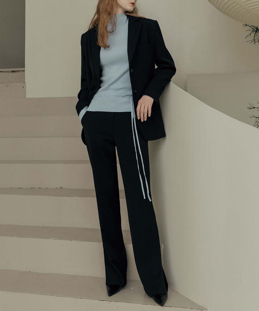 Meibeoyu Deva Wool Slim Slacks _ Black