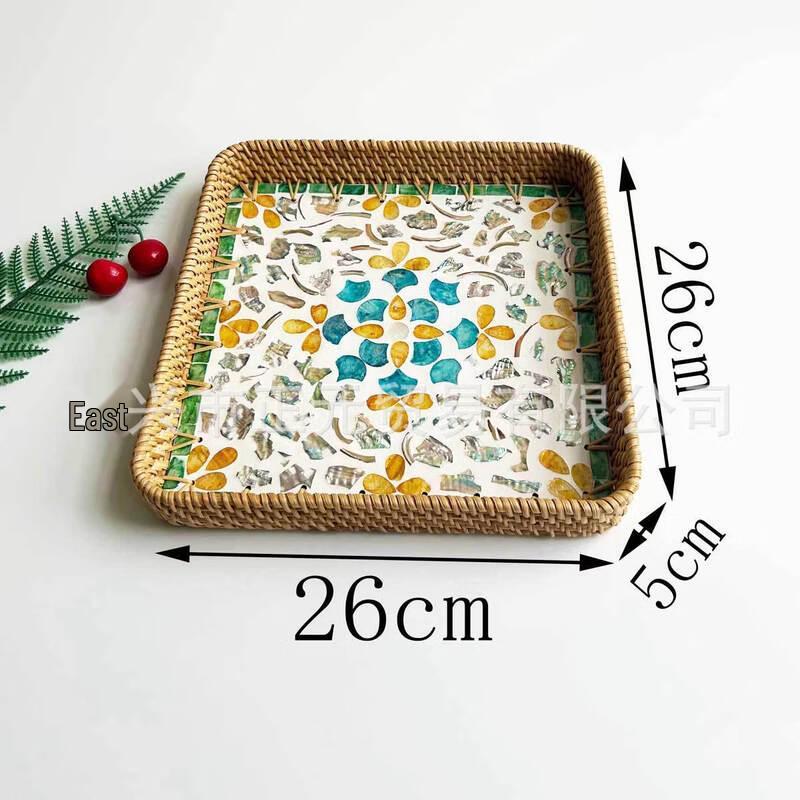 

Rattan Square Shell Fruit Plate