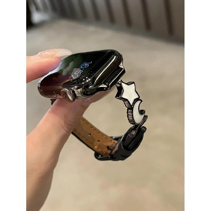 Newest leather loop For Apple Watch band women 11/10/9/8/7/6/5/4/3/2/1 SE 38mm 40mm 41mm 42mm 44mm 45mm 46mm 49mm Strap