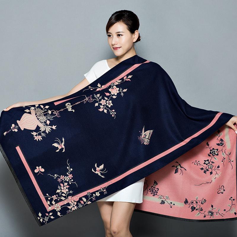 New Arrival Women'S Scarl Thickening Warm Pashmina Cashmere Scarf Female Autumn Winter Soft Scarf Shawl Multipurpose Blanket