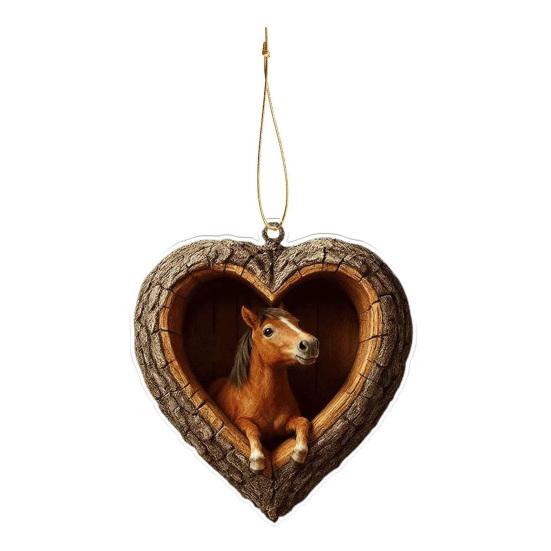 Forest Animal Christmas Ornaments 2D Acrylic Fox Eagle Birds Ornament Woodland Hanging Pendant for Xmas Tree Home Party Decor