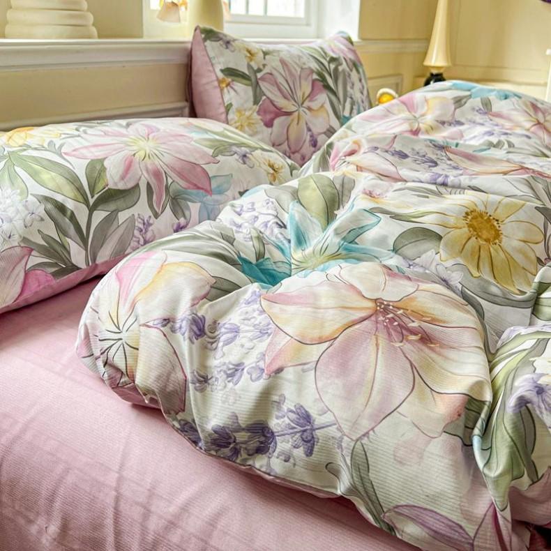 Crown Home Textile Small Fresh Series Jacquard Small Zhu Jin Four Piece Set
