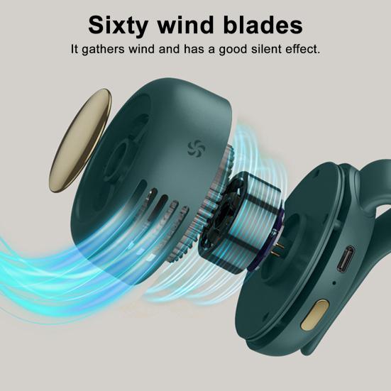 Personal Cooling Fan Strong Airflow 3 Speeds Low Noise Rechargeable Clip-on Fan Portable Silent Mini Bladeless Fan