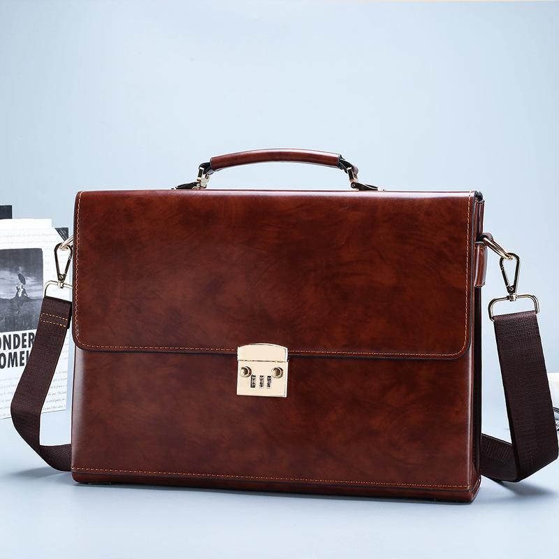 Bolsa de negócios masculina com senha de bloqueio pasta rero portfólio adido caso grande capacidade computador de escritório saco