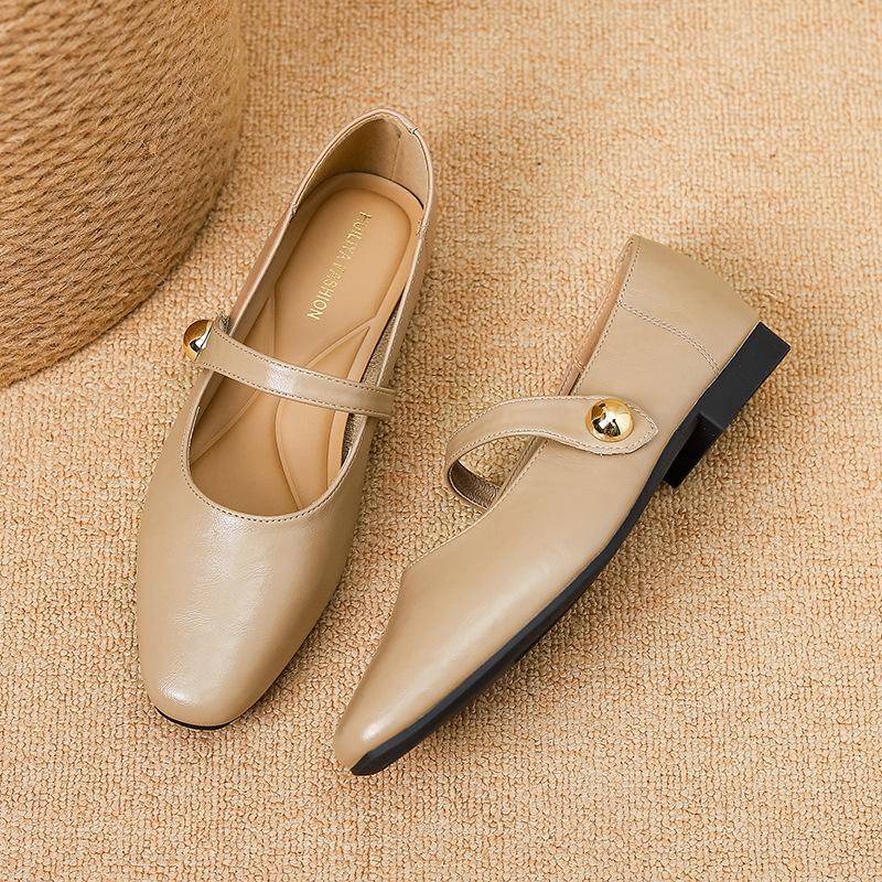 

X210-1 темпераментные туфли с квадратным носком и плоской подошвой женские 2025 новая летняя ретро обувь с мелким вырезом для работы 40 хаки