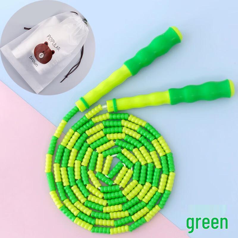 

Yuanzu Kids Colorful Green Soft Bead Skipping Rope 3-Pack