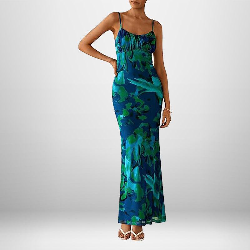 Jaro Nové Dámské Oblečení Elegantní Bederní Sexy Šaty na Ramínka s Potiskem