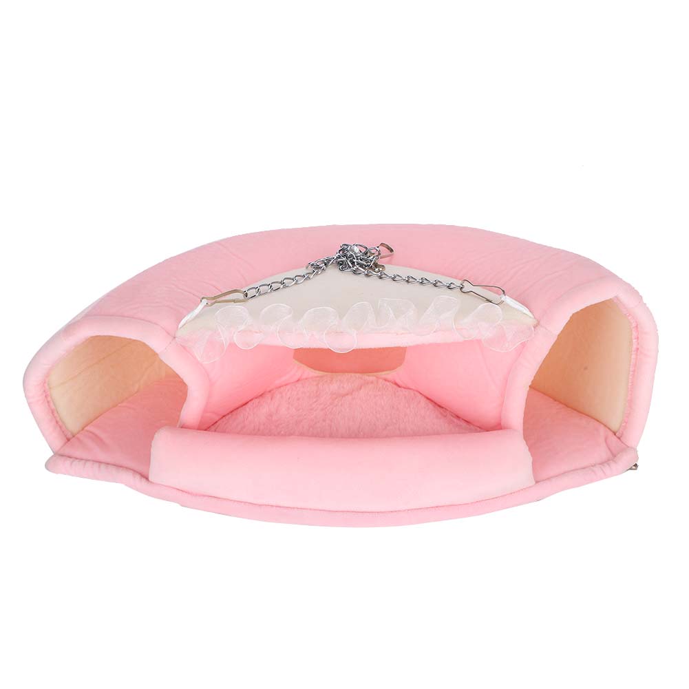 Small Pet Hanging Tunnel Bed Soft Winter Warm House Hammock Cage for Hamster Squirrels S