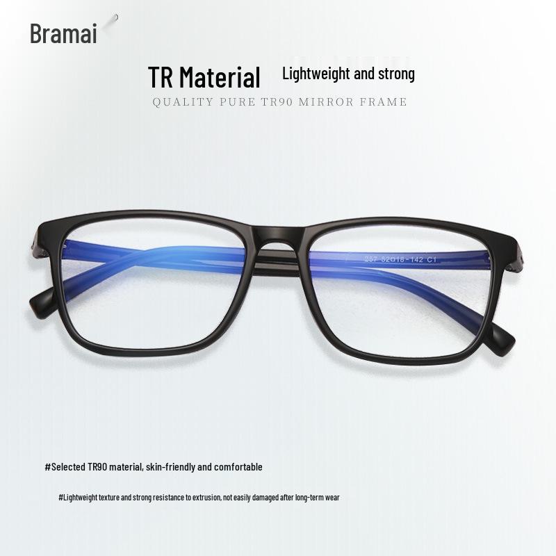 Ultra-Light TR90 Square Eyeglass Frames - Women's Prescription or Men's Blue Light Blocking Option
