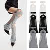 Women Harajuku Suspender Flared Leg Warmer Aesthetic Punk Garters Stockings Hollow Out Fishnet Leg Cover Streetwear