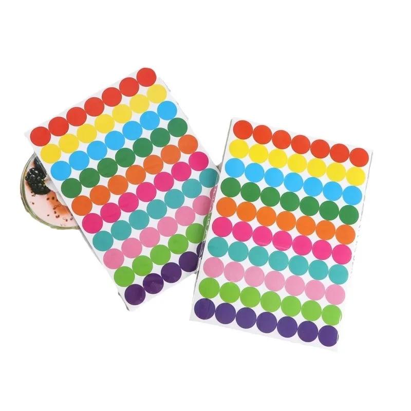 1 Sheet Colored Dot Stickers Round Color Coding Labels Polka Circle Dot Label Sticker for Office,Classroom Party Decoration