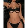 European-American Women's Splicing Bandage Bikini with Sexy Hollow Design