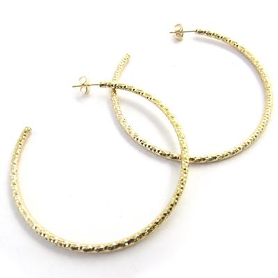 [M8970] - Gold Plated Creoles 'Choreography' - 6 Cm 3 Mm