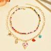 Bohemian Multilayer Handmade Beads Chain Necklaces Tassels Colorful Love Oil Drop Pendant Jewelry for Women Girl