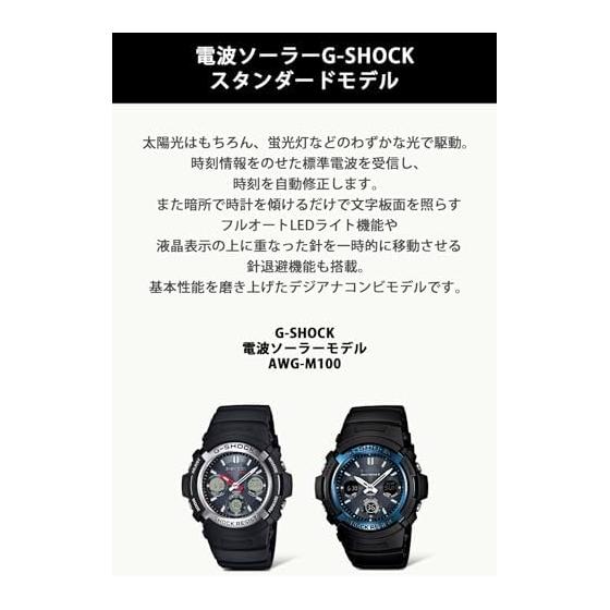 [Casio] Zegarek G-Shock [Produkt krajowy oryginalny] Radio Solar AWG-M100A-1AJF Męski Czarny