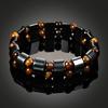 Men's Tiger Eye Stone Bracelet Men's Bracelet Fashion Bead Black Stone Elastic Bracelet