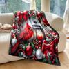 Festive Cardinal with Holiday Wreath Pattern Blanket Flannel Material Soft Warm for All Seasons Home Outdoor Camping Picnics RV