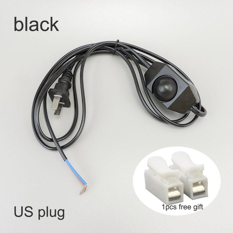 Dimmable Power Switch Cable Light Bulb Modulator Lamp Line Dimmer Controller Table Lamp Wire Ac 110V 220V Black White Eu Us Plug