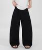 Opeumeideu Side Pintuck Linen-Like Curved Pants