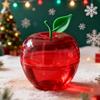5pcs Transparent Plastic Christmas Decorations Balls Apple Shaped Display Holder Gift Present Box Containers Openable Design