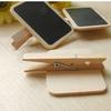 Standing Wooden Photo Holder Card Paper Note Memo Clip Desk Decor