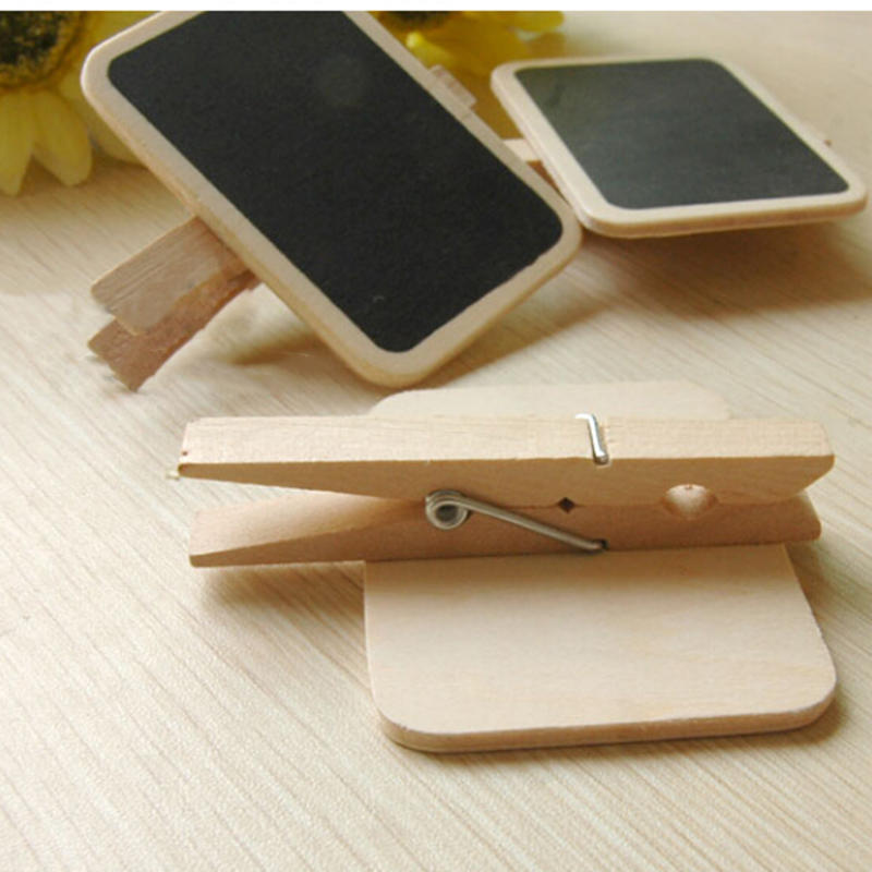 Standing Wooden Photo Holder Card Paper Note Memo Clip Desk Decor