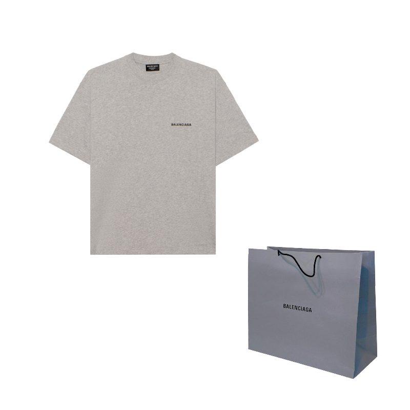 Balenciaga T Shirts Men's Gray Crew Neck Moderate Straight Fit 612966TIVG51167