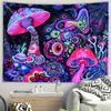 VIKAMA Psychedelic Mushroom Forest Tapestry Colorful Giant Eye Fantasy Botanical Mural Party Room Statement Backdrop
