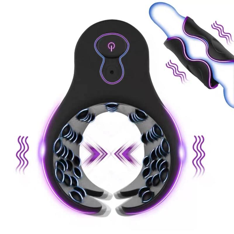 Penis Training Vibrator Male Masturbator G-spot Delay Training Massager Glans Stimulator Male Locking Ring Adult Products