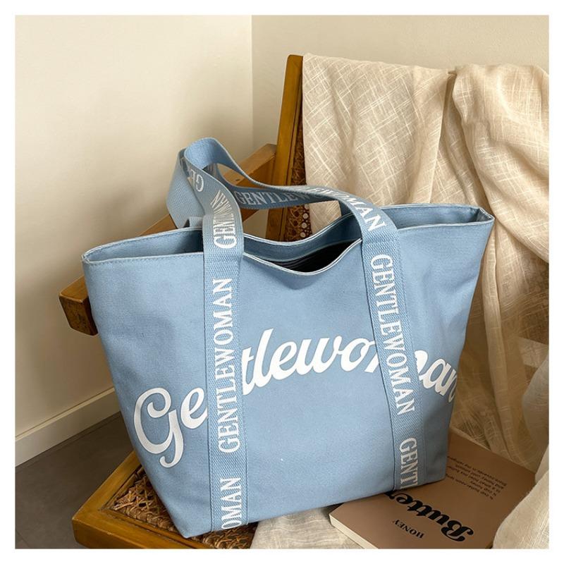 Large-capacity commuter tote bag, new letter shoulder strap, portable shoulder bag.